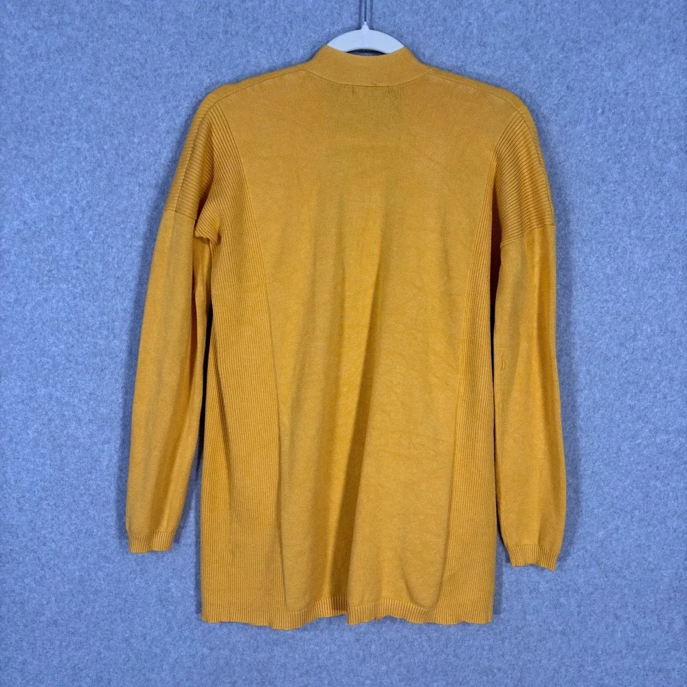 Verve Ami Cardigan‎ Sweater Small Mustard Open Pockets Lounge Comfy Soft Thin